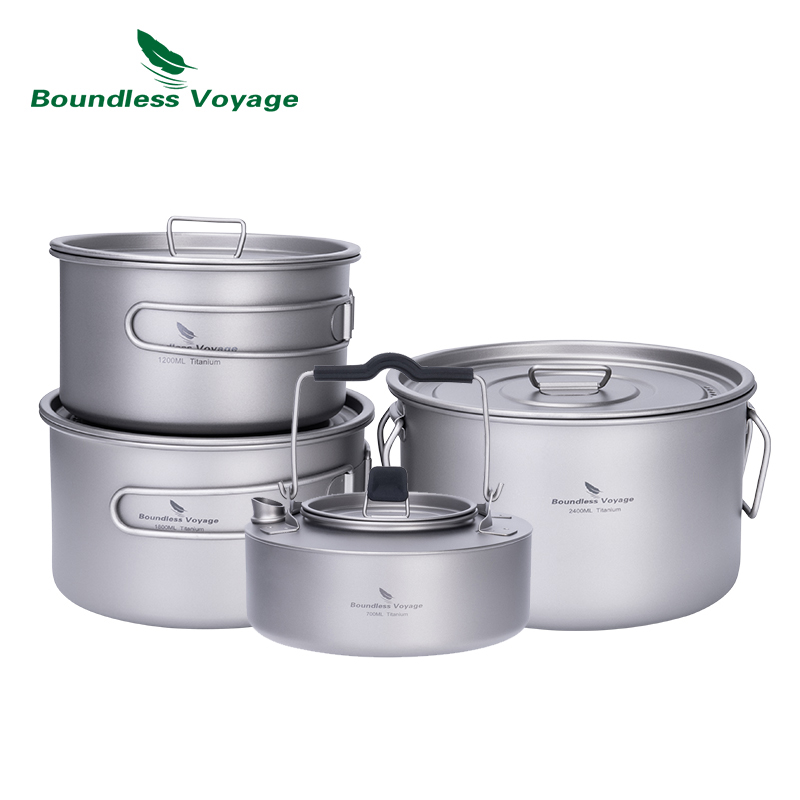 Boundless Voyage Titanium Pot  - Camping Cooking Set Large บทวิจารณ์และราคา