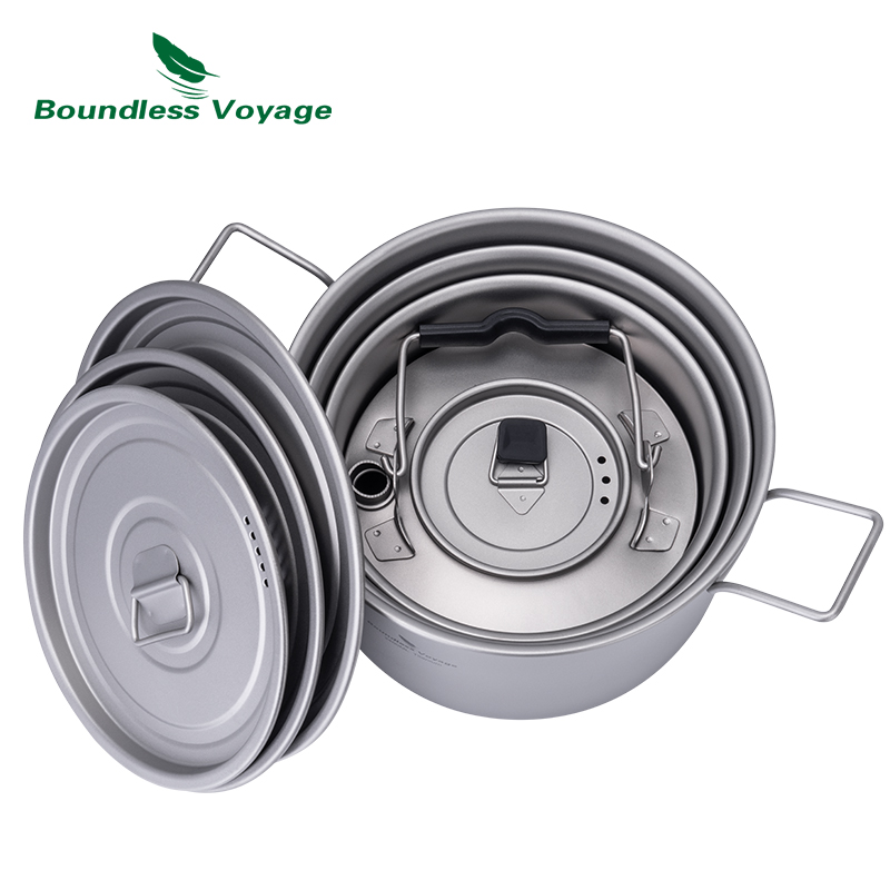 Boundless Voyage Titanium Pot  - Camping Cooking Set Large บทวิจารณ์และราคา