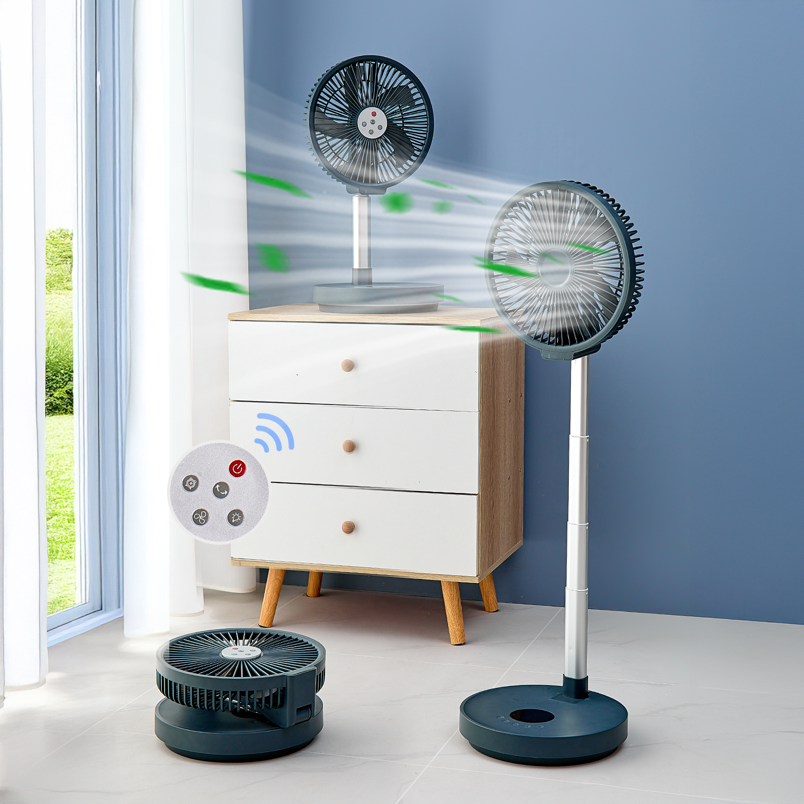 Portable Standing Fan with Rem - Camping Cooking Table Foldable บทวิจารณ์และราคา