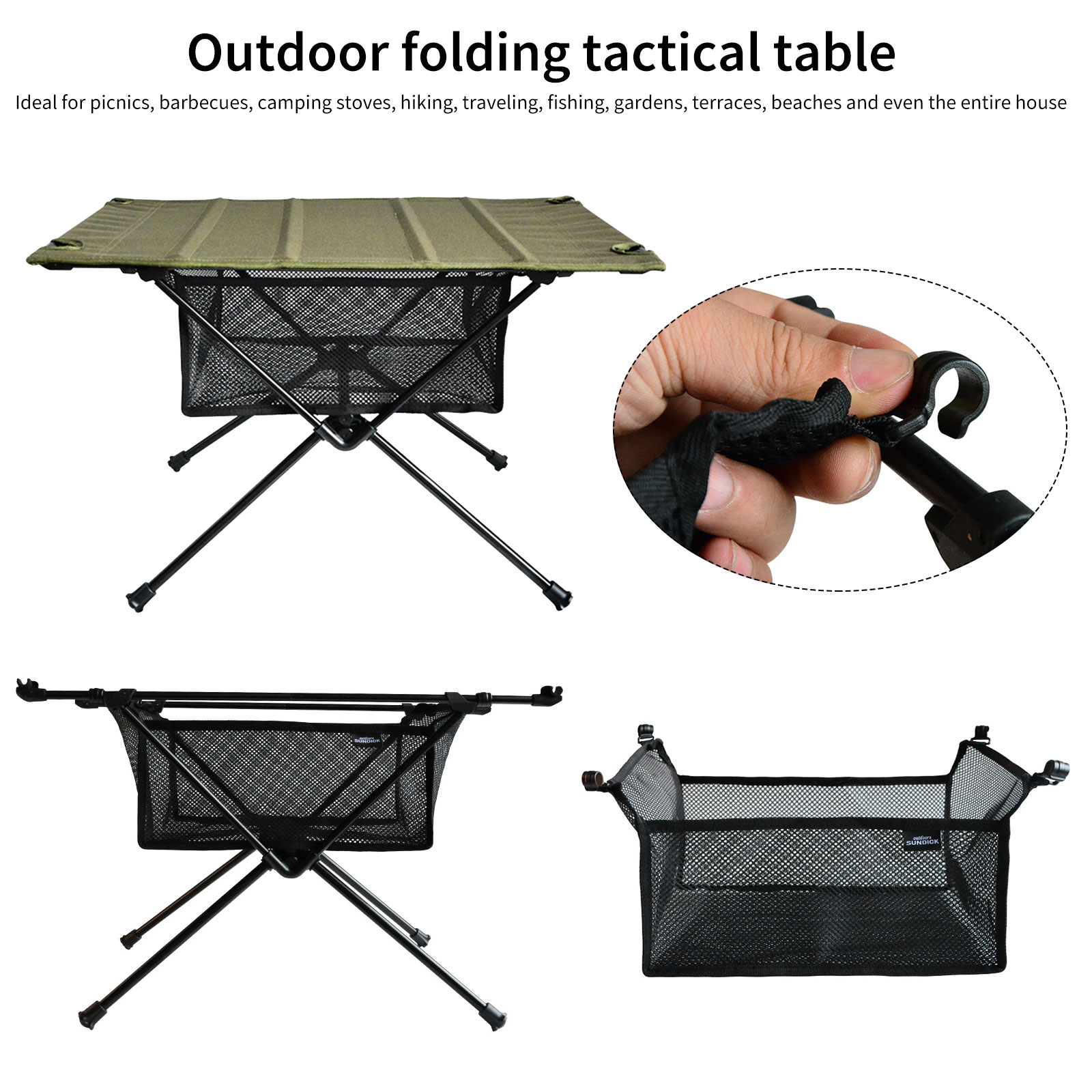 Mesh Basket Organizer Camping  - Camping Cooking Table Foldable บทวิจารณ์และราคา