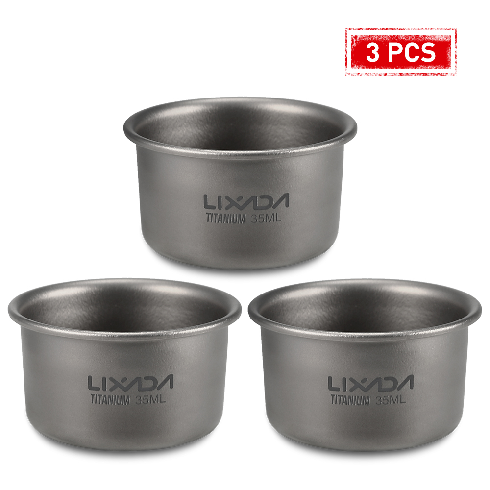 1/3pcs Lixada 35ml Mini Titani - Camping Cooking Mug บทวิจารณ์และราคา