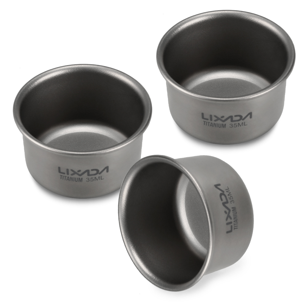 1/3pcs Lixada 35ml Mini Titani - Camping Cooking Mug บทวิจารณ์และราคา