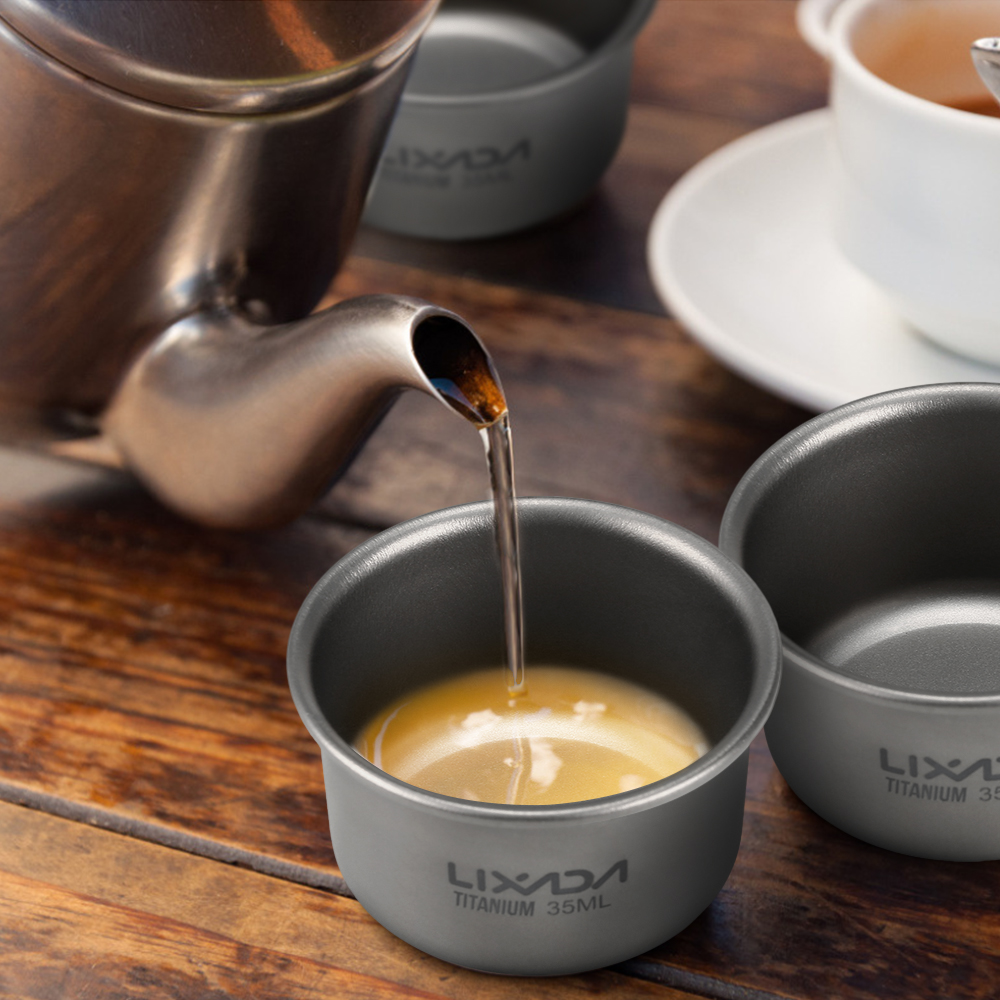 1/3pcs Lixada 35ml Mini Titani - Camping Cooking Mug บทวิจารณ์และราคา