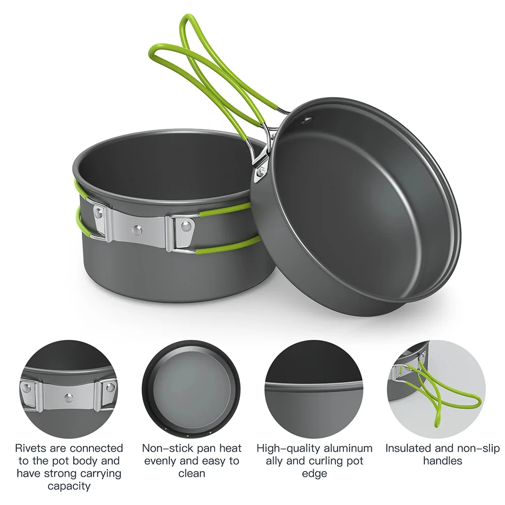 Outdoor Cooking Camping utensi - Camping Cooking Set For 4 บทวิจารณ์และราคา