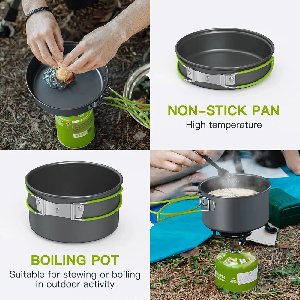 Outdoor Cooking Camping utensi - Camping Cooking Set For 4 บทวิจารณ์และราคา