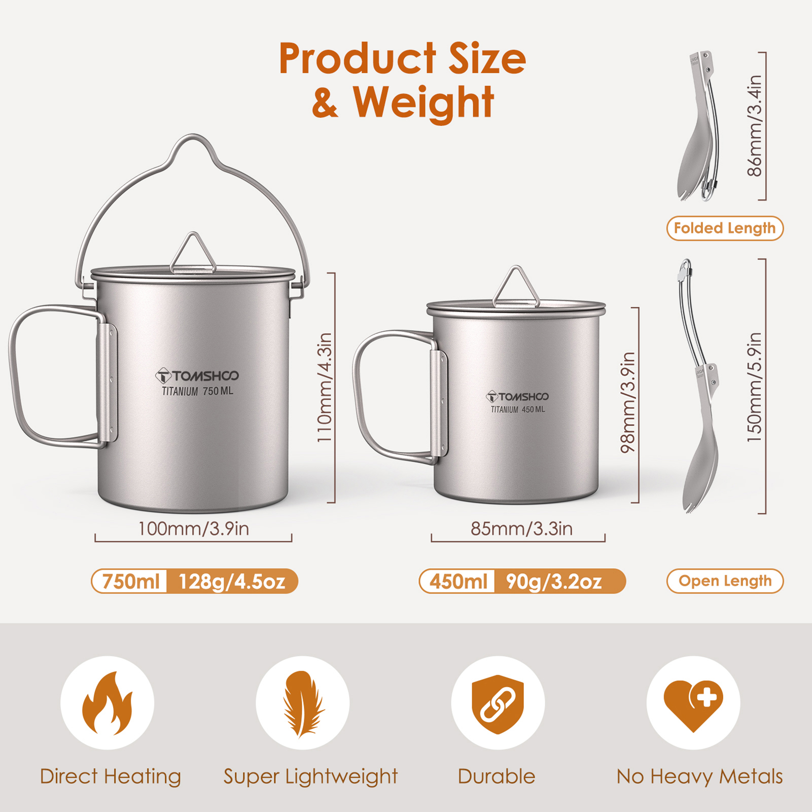 TOMSHOO Ultralight 750ml Titan - Camping Cooking Mug บทวิจารณ์และราคา