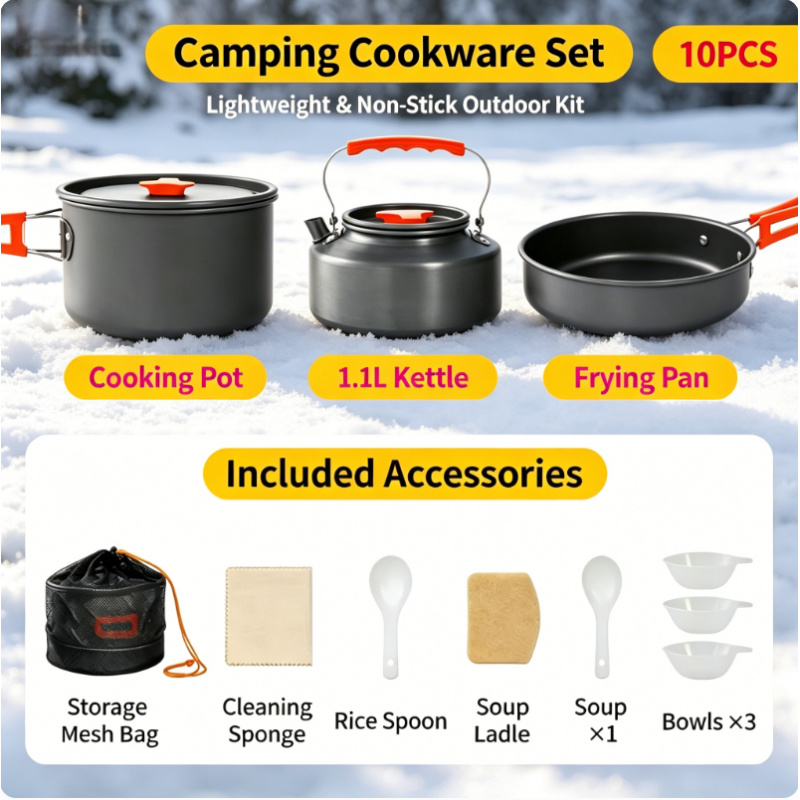 10 Pack Non Stick Camping Cook - Camping Cooking Rice บทวิจารณ์และราคา
