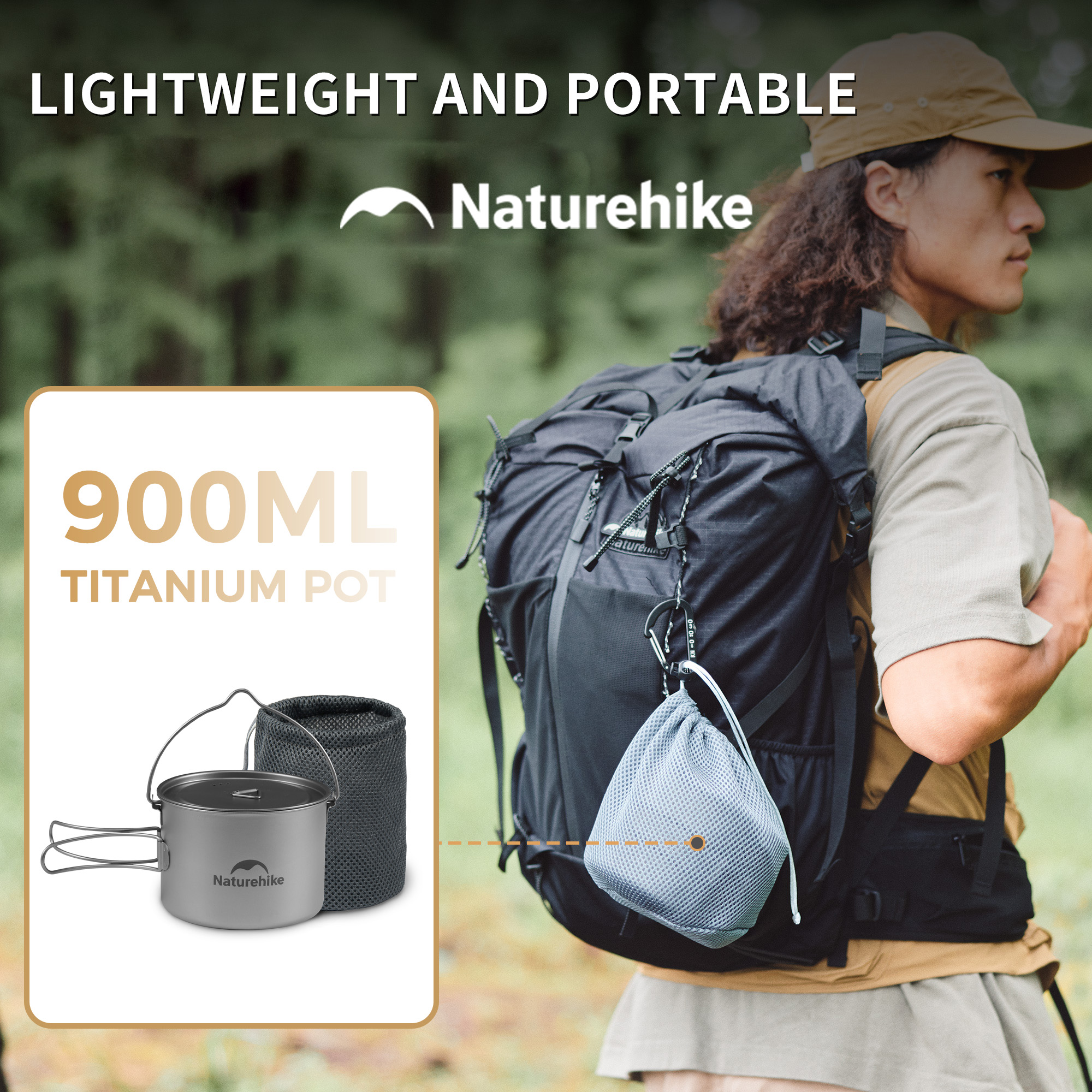 Naturehike 900ml Titanium Pot  - Camping Cooking Basket บทวิจารณ์และราคา