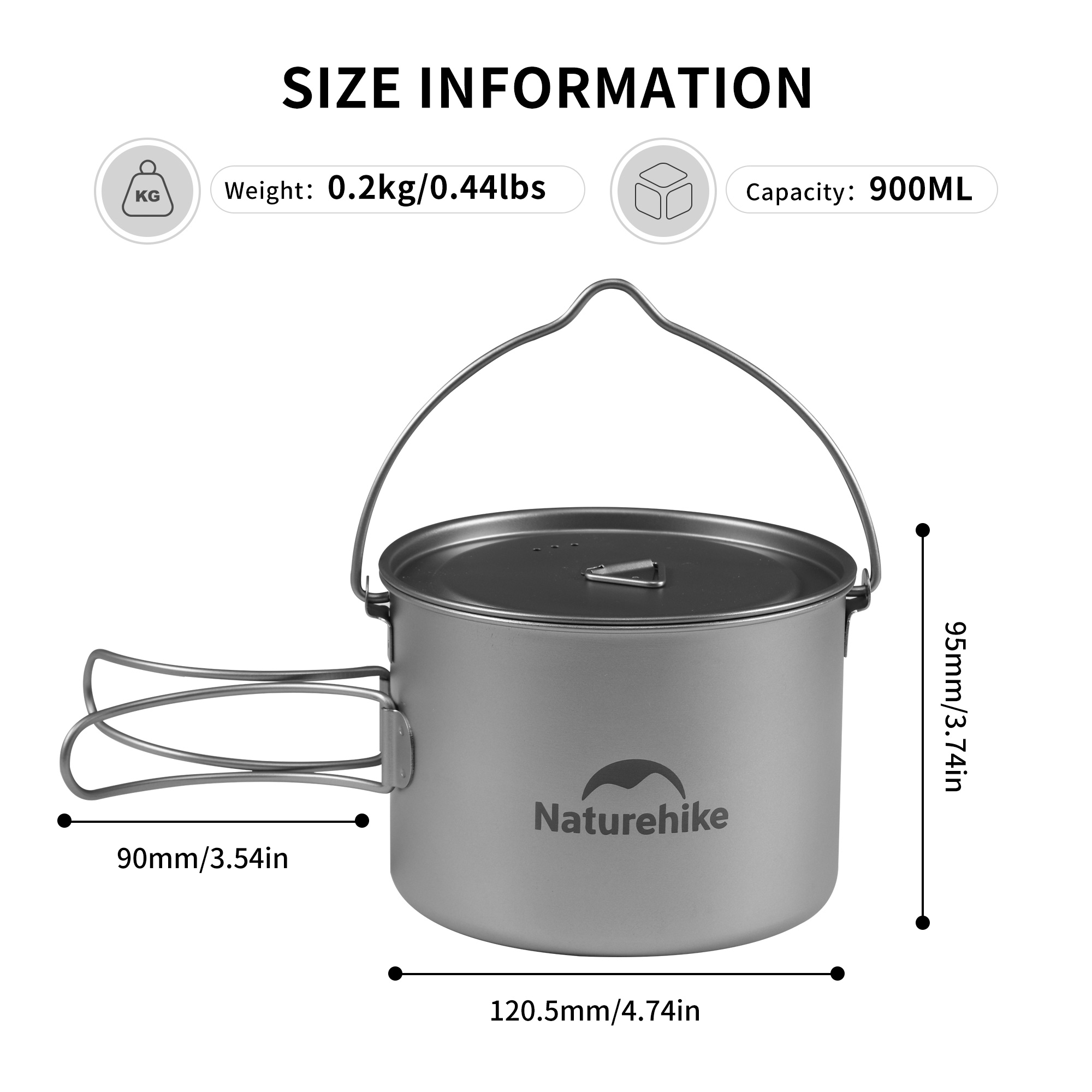 Naturehike 900ml Titanium Pot  - Camping Cooking Basket บทวิจารณ์และราคา