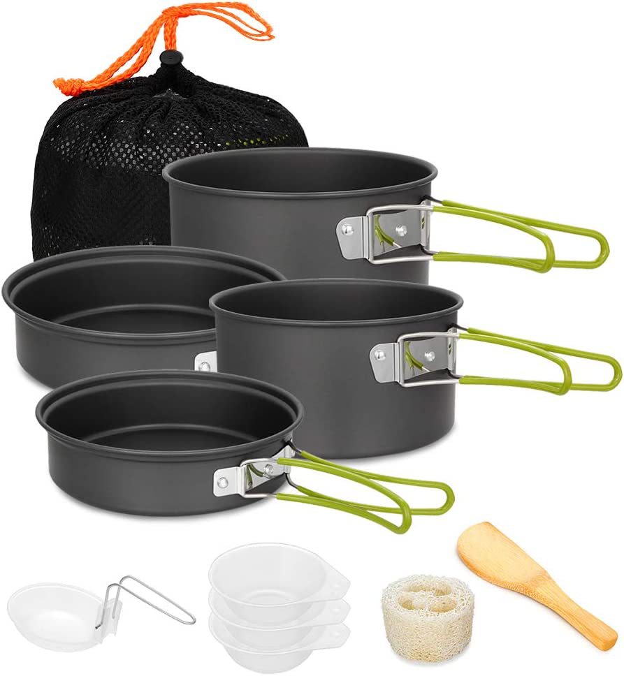 Outdoor cooking pot camping ut - Camping Cooking Set For 4 บทวิจารณ์และราคา