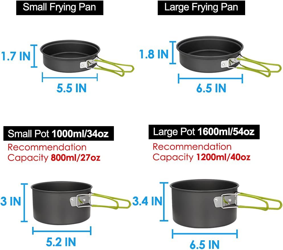 Outdoor cooking pot camping ut - Camping Cooking Set For 4 บทวิจารณ์และราคา
