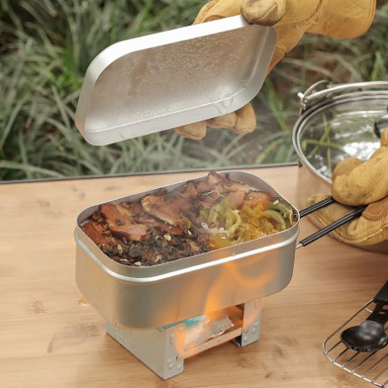 Foldable Bento Box Handle, Lun - Camping Cooking Set Large บทวิจารณ์และราคา