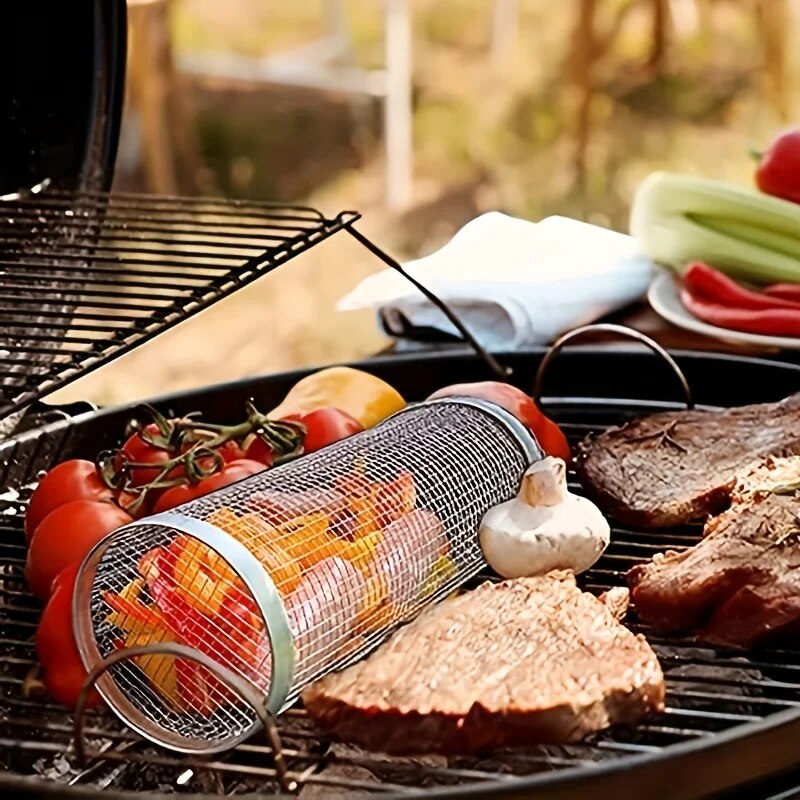 Stainless Steel Portable Barbe - Camping Cooking Basket บทวิจารณ์และราคา