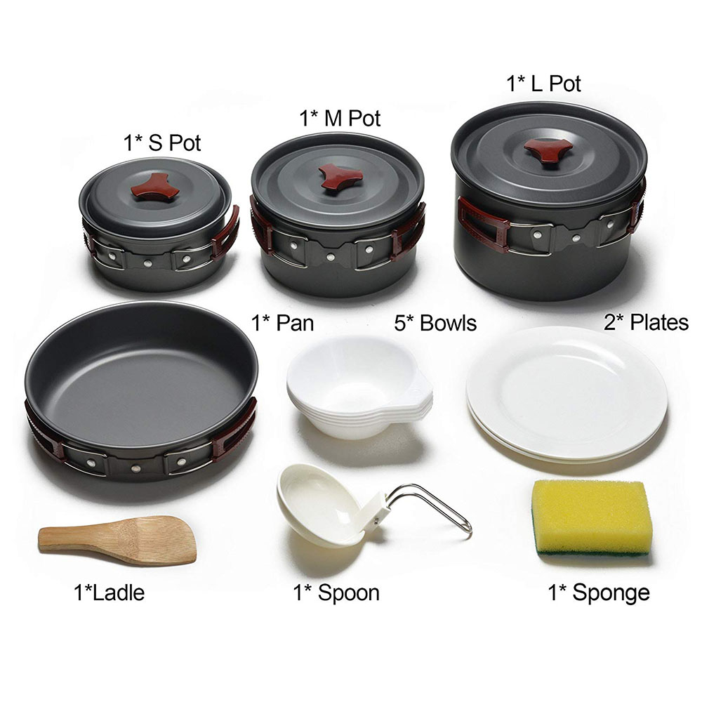 Outdoor Camping Cookware Kit N - Camping Cooking Rice บทวิจารณ์และราคา