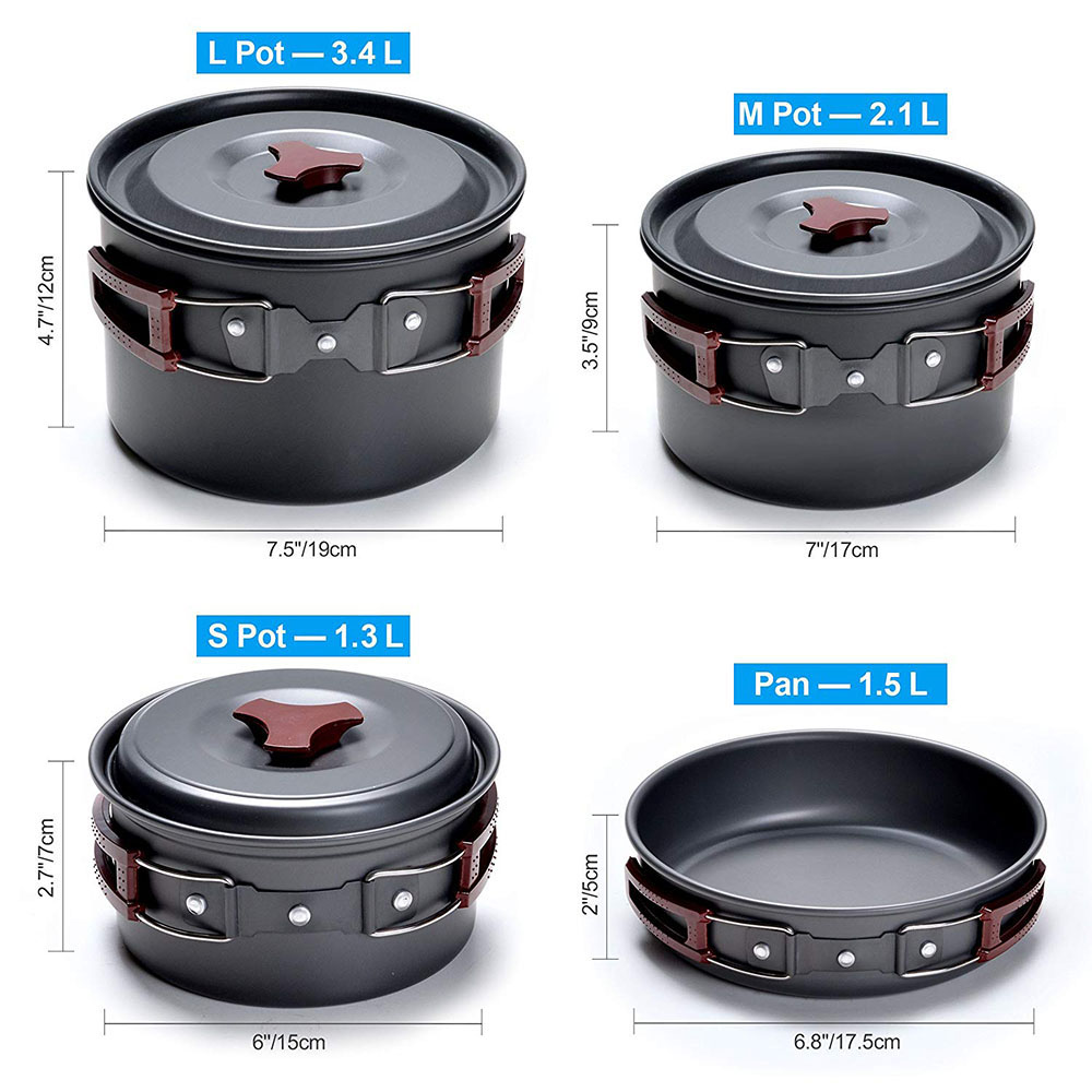 Outdoor Camping Cookware Kit N - Camping Cooking Rice บทวิจารณ์และราคา