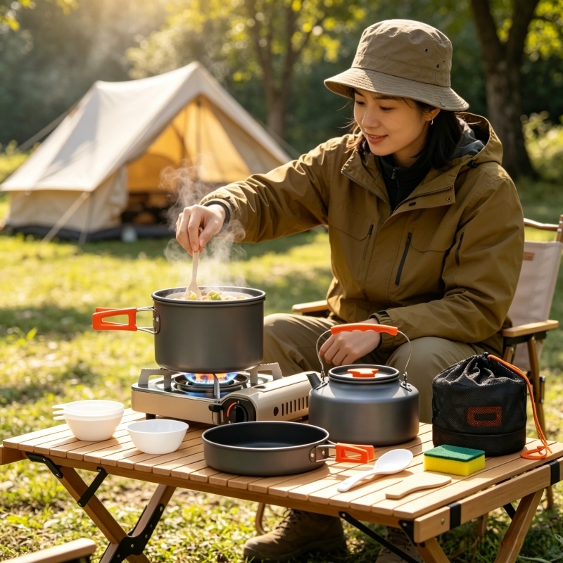 Camping Cookware Set Outdoor P - Camping Cooking Rice บทวิจารณ์และราคา