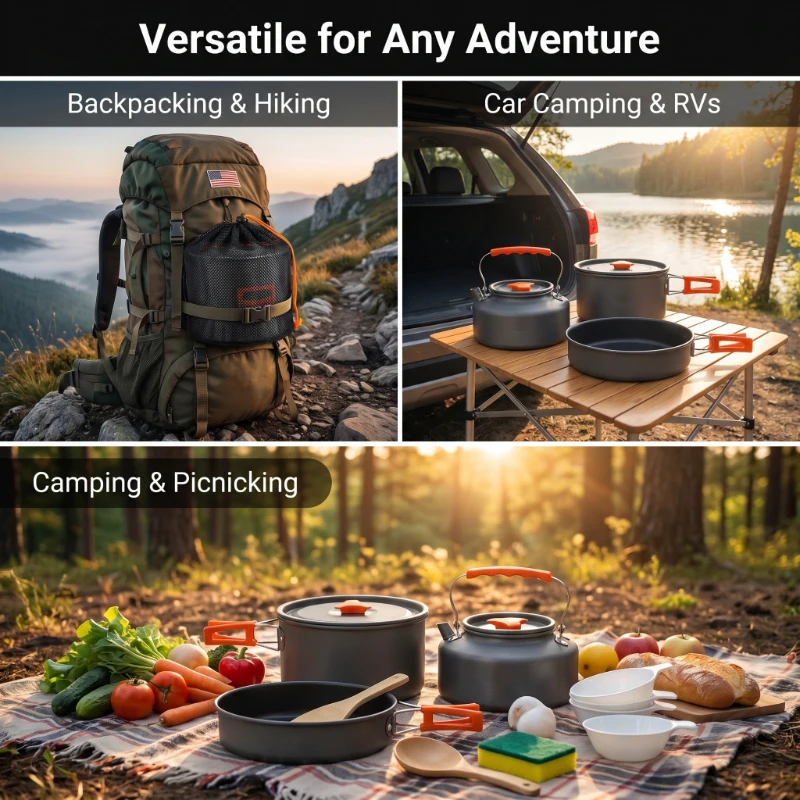 Camping Cookware Set Outdoor P - Camping Cooking Rice บทวิจารณ์และราคา