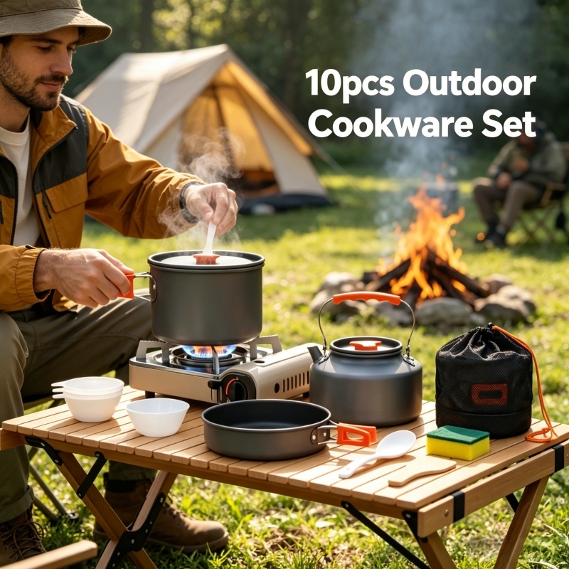 Camping Cookware Set Outdoor P - Camping Cooking Rice บทวิจารณ์และราคา
