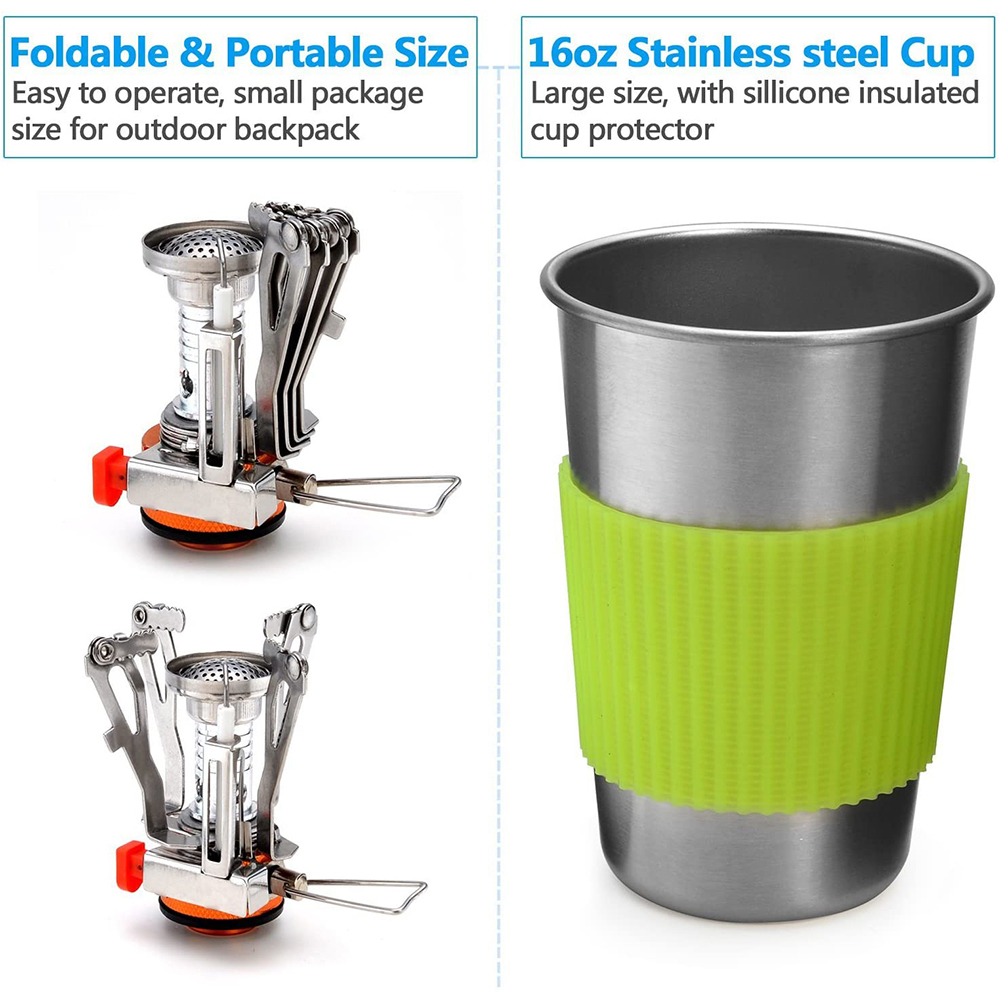 Camping Cookware Kit with Stov - Camping Cooking Fire Pit บทวิจารณ์และราคา
