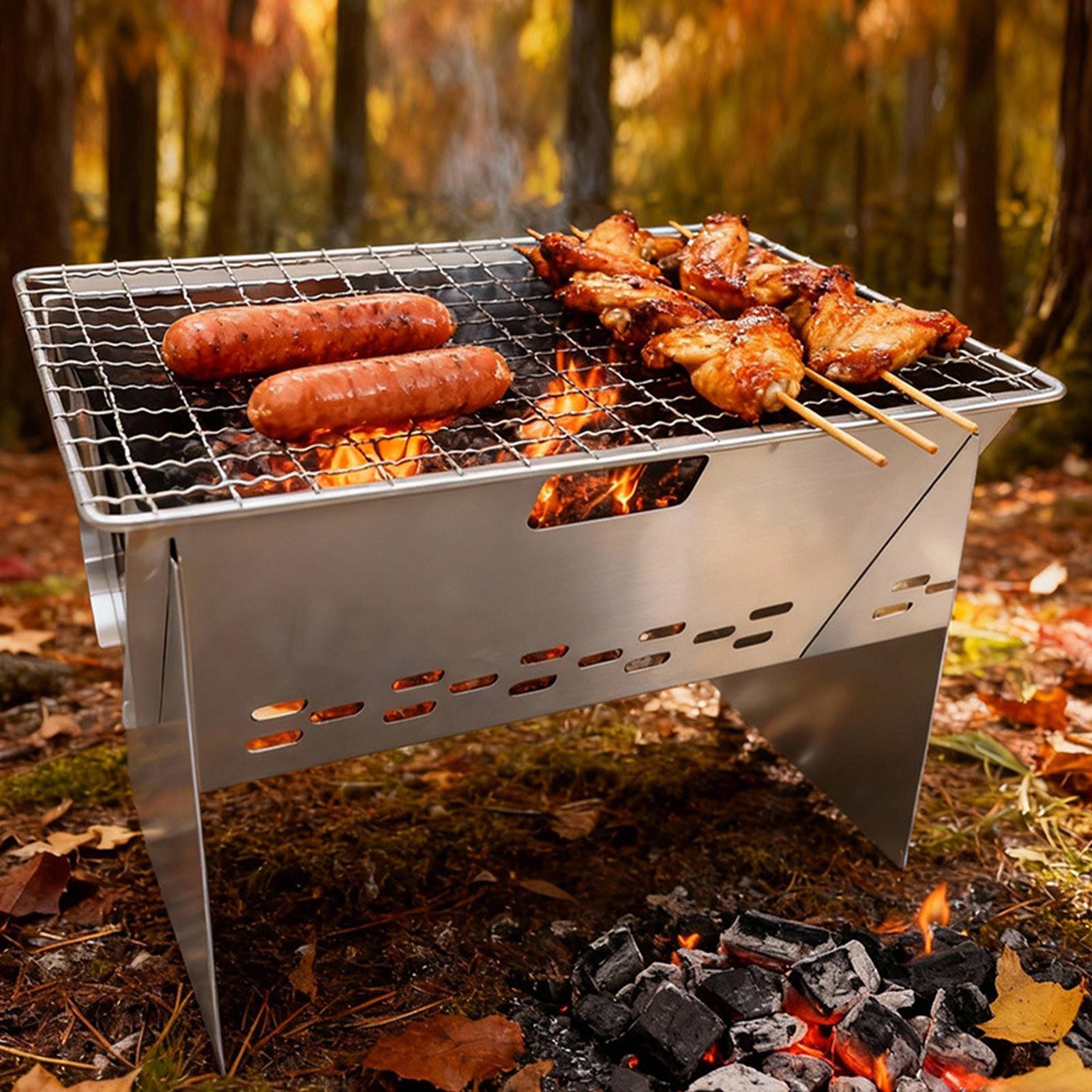 Foldable Portable Charcoal Gri - Camping Cooking Fire Pit บทวิจารณ์และราคา