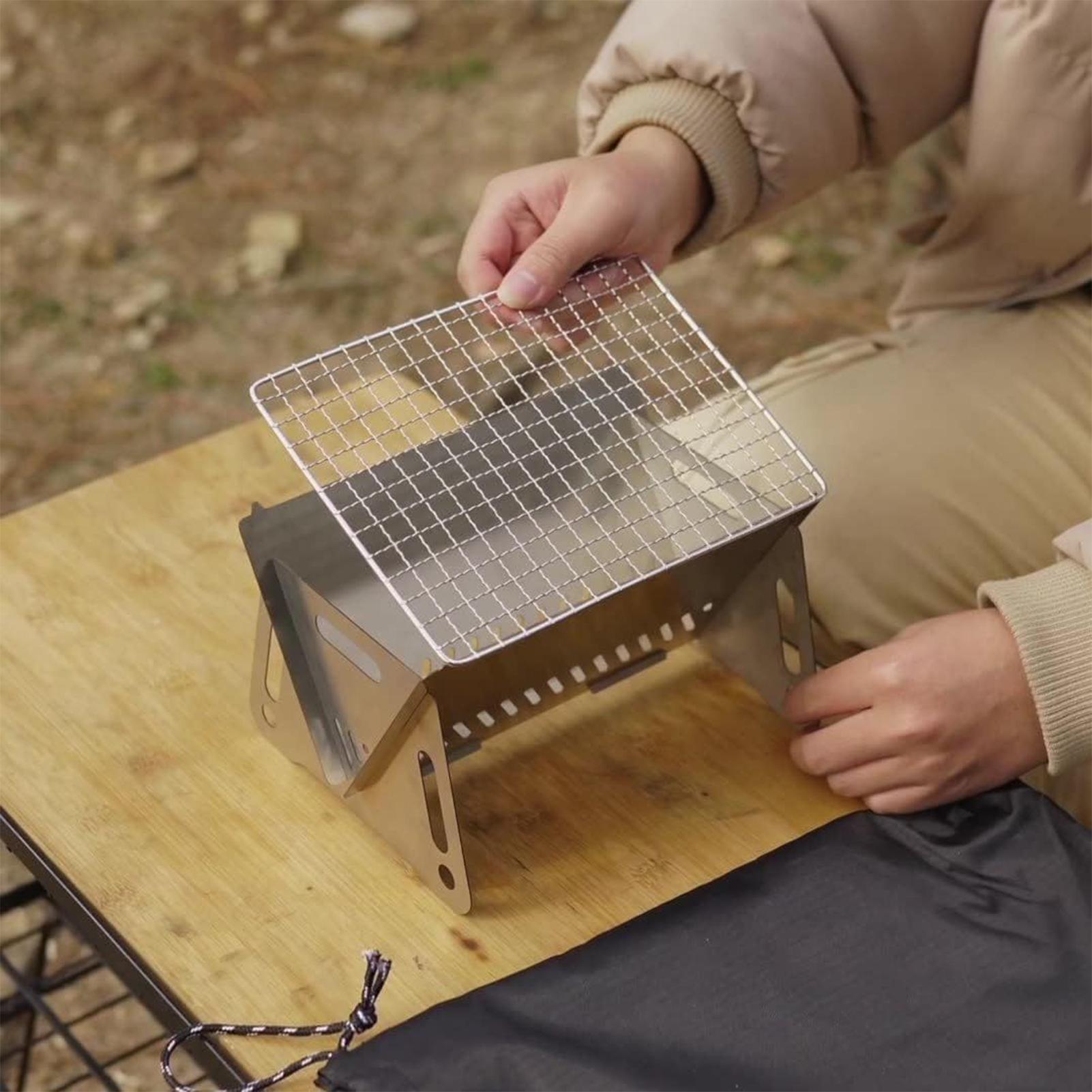 Foldable Portable Charcoal Gri - Camping Cooking Fire Pit บทวิจารณ์และราคา