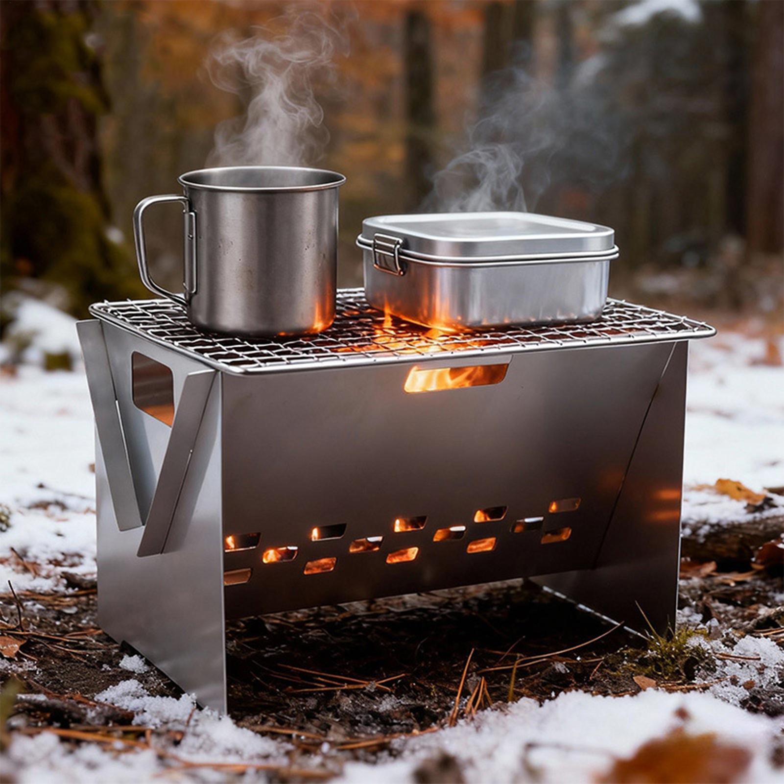 Foldable Portable Charcoal Gri - Camping Cooking Fire Pit บทวิจารณ์และราคา